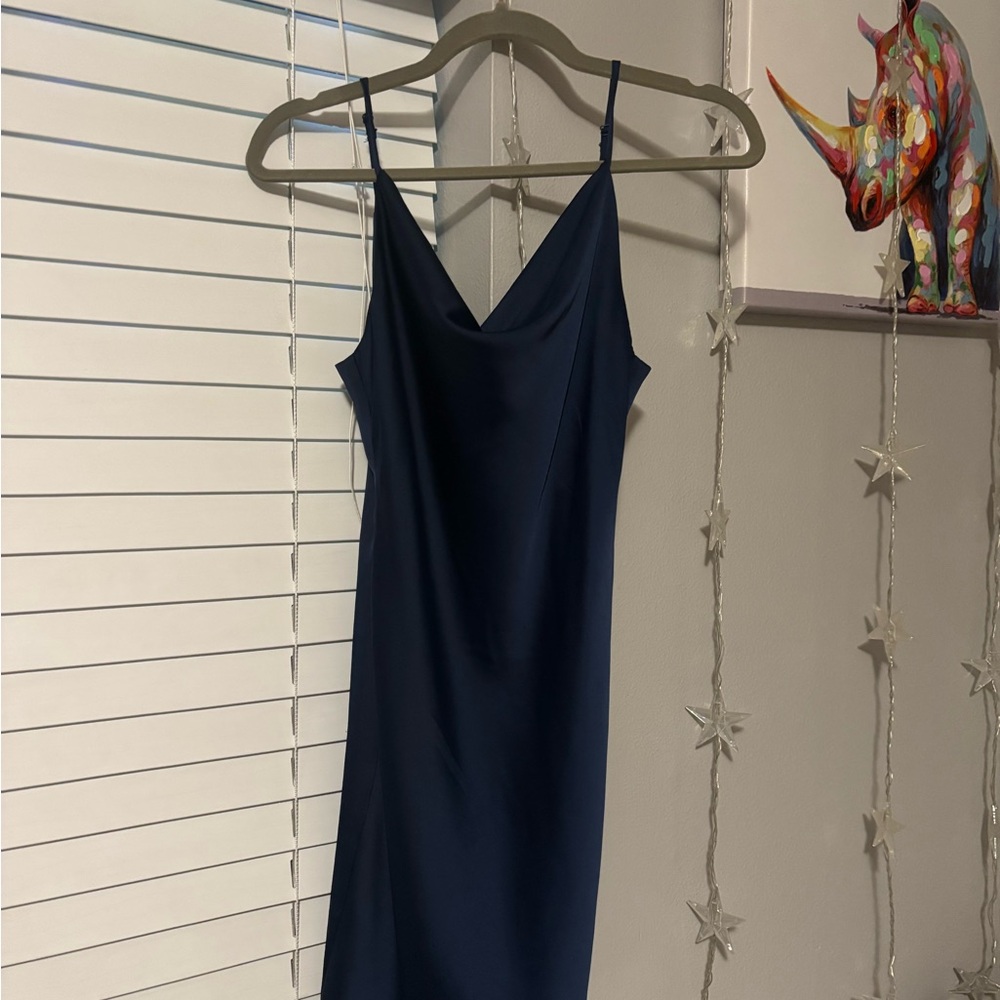 Elegant Navy Blue Slip Dress